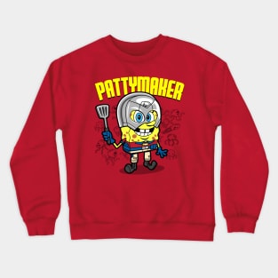 Funny Cute Superhero Burger Maker Cartoon Parody Crewneck Sweatshirt